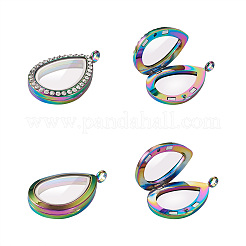 2Pcs 2 Style Alloy Magnetic Locket Pendants&nbsp;PALLOY-TA0002-35M