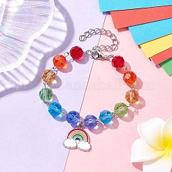 Alloy Enamel Rainbow Charm Bracelets&nbsp;BJEW-JB10231
