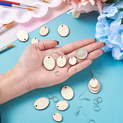 DIY Unfinished Wooden Pendant Earring Making Kits&nbsp;DIY-YS0001-17