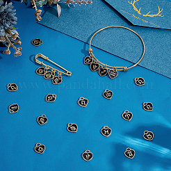 96Pcs 12 Styles Light Gold Plated Alloy Enamel Pendants&nbsp;ENAM-PH0003-14A