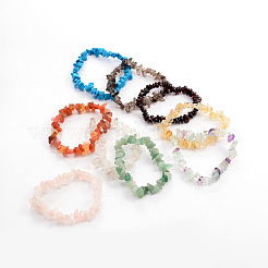 Chips Natural & Synthetic Gemstone Beaded Stretch Bracelets&nbsp;BJEW-JB01826