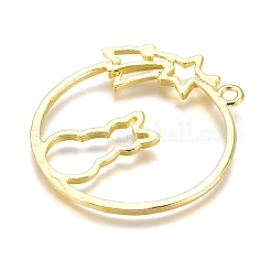 Alloy Open Back Bezel Pendants&nbsp;PALLOY-P182-08G