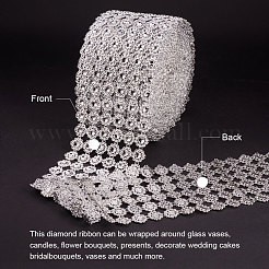 6 Rows Plastic Diamond Mesh Wrap Roll Rhinestone Crystal Ribbon Cake Wedding Decoration&nbsp;OCOR-WH0030-03