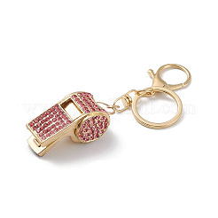 Shining Zinc Alloy Rhinestone Whistle Pendant Keychain&nbsp;LS-KEYC-O014-01G-03
