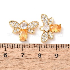 Brass Micro Pave Cubic Zirconia Pendants&nbsp;KK-A284-15G-03