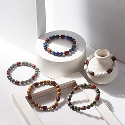 Natural Mixed Gemstone Beaded Stretch Bracelet for Women or Men&nbsp;BJEW-JB07732
