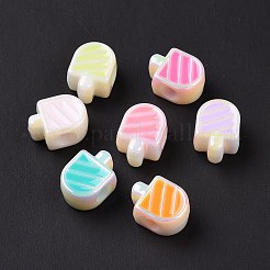 UV Plating Rainbow Iridescent Acrylic European Beads&nbsp;SACR-E009-37