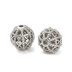 Brass Micro Pave Cubic Zirconia Beads&nbsp;KK-K374-08P