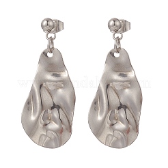 Non-Tarnish 5 Pairs 5 Style Twist Triangle & Nugget & Flat Round 304 Stainless Steel Dangle Stud Earrings Set for Women&nbsp;EJEW-JE05090-01