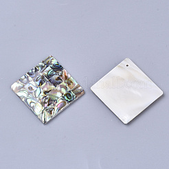Single-Sided Natural Abalone Shell/Paua Shell Pendants&nbsp;SSHEL-N034-10