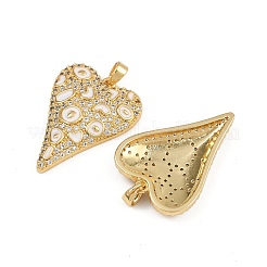 Brass Micro Pave Clear Cubic Zirconia Pendants&nbsp;X-ENAM-K078-01G