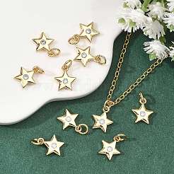 SHEGRACE Brass Micro Pave Clear Cubic Zirconia Charms&nbsp;XGRQ2O250-430G