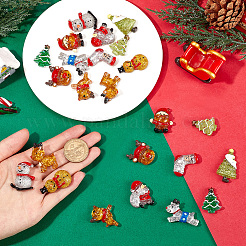 24Pcs 12 Styles Christmas Theme Transparent Resin Cabochons&nbsp;FIND-SC0011-31
