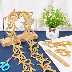 2M Floral Embroidery Iron on/Sew on Polyester Ribbon Patches&nbsp;OCOR-FG0001-75E