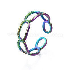304 Stainless Steel Oval Wrap Cuff Ring&nbsp;RJEW-N038-093