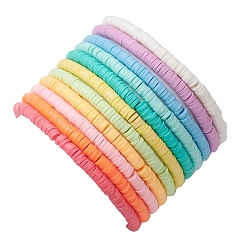 11Pcs 11 Colors Polymer Clay & Non-magnetic Synthetic Hematite Beaded Stretch Bracelets Kit&nbsp;BJEW-JB10679