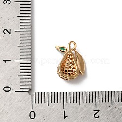 Brass Micro Pave Clear Cubic Zirconia Pendants&nbsp;KK-C062-090G