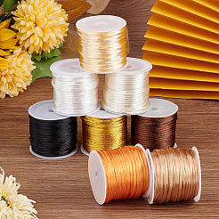 8 Rolls 8 Colors Nylon Rattail Satin Cord&nbsp;NWIR-PH0002-03