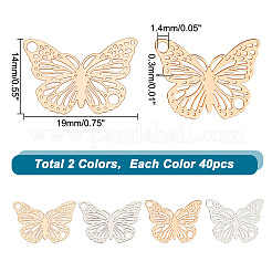 80Pcs 2 Colors Brass Links/Connectors&nbsp;KKC-HY0001-04