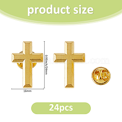 Cross Alloy Pin Brooches&nbsp;AJEW-FH0006-07A-G