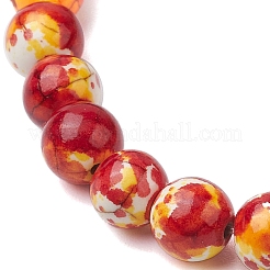 Round Dyed Synthetic Turquoise Beads Stretch Bracelets&nbsp;BJEW-JB10610