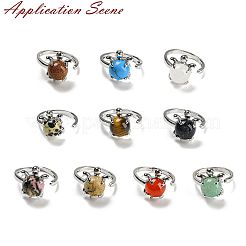 Brass Open Cuff Ring Components&nbsp;KK-U074-07P