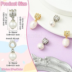 4Pcs 2 Colors Rack Plating Brass Micro Pave Clear Cubic Zirconia Pendants&nbsp;KK-CJ0002-71