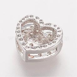 Brass Micro Pave Cubic Zirconia Slide Charms&nbsp;ZIRC-K063-31