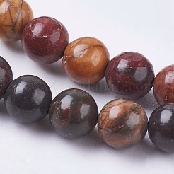 Natural Polychrome Jasper/Picasso Stone/Picasso Jasper Bead Strands&nbsp;G-E468-C01