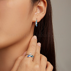 Feather Rhodium Plated 925 Sterling Silver Micro Pave Clear Cubic Zirconia Enamel Adjustable Cuff Rings&nbsp;FS-WG2F112-01