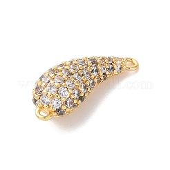 Brass Micro Pave Clear Cubic Zirconia Links Connector Charms&nbsp;LS-KK-K406-01D-G