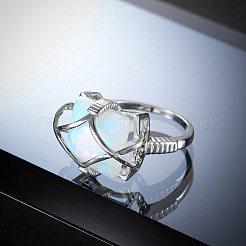 Brass & Opalite Finger Rings&nbsp;FS-WG78CCB-02