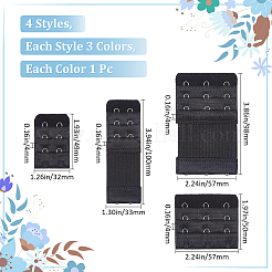 12Pcs 12 Styles Polyester Women's Underwear Bra Extenders&nbsp;FIND-GF0006-12
