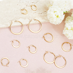 10 Pairs 5 Styles 304 Stainless Steel Hoop Earrings&nbsp;EJEW-BBC0001-93