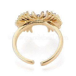 Brass Micro Pave Clear Cubic Zirconia Cuff Open Rings&nbsp;KK-T079-60G