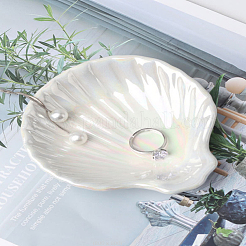 1Pc Shell Shaped Porcelain Jewelry Plate&nbsp;DJEW-LP0001-29