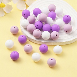 30Pcs 3 Colors Silicone Beads Round Rubber Bead 15MM Loose Spacer Beads for DIY Supplies Jewelry Keychain Making&nbsp;SIL-FS0001-01A