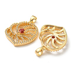 Brass Micro Pave Cubic Zirconia Pendants&nbsp;KK-Q809-04G