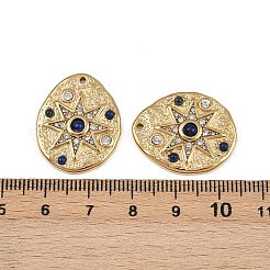304 Stainless Steel Crystal Rhinestone & Dyed Natural Lapis Lazuli Pendants&nbsp;X-STAS-F322-14G-01