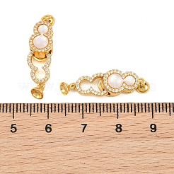 Brass Micro Pave Clear Cubic Zirconia Fold Over Clasps&nbsp;CU-CBA8264-02G