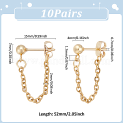 10Pair 304 Stainless Steel Ball Stud Earring&nbsp;EJEW-UN00020