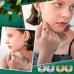 4Pcs 2 Colors 304 Stainless Steel Open Cuff Ring Findings&nbsp;STAS-UN0038-04