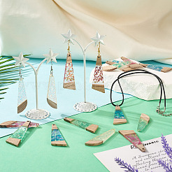 16Pcs 8 Style Wooden Pendants&nbsp;FIND-TA0005-89