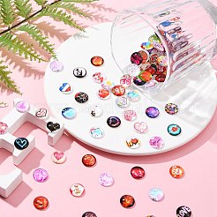 Valentine's Day Theme Flatback Glass Cabochons&nbsp;GGLA-N005-12mm-02
