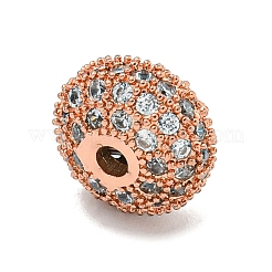 Brass Micro Pave Clear Cubic Zirconia Beads&nbsp;KK-G493-50RG