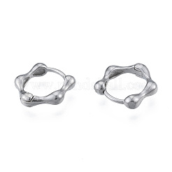 Non-Tarnish 316 Surgical Stainless Steel Bamboo Stick Hoop Earrings for Men Women&nbsp;EJEW-N052-06
