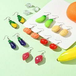 7 Pairs 7 Styles Brass Dangle Earring&nbsp;EJEW-FS00035