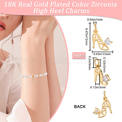 10Pcs Brass Micro Pave Cubic Zirconia Stilettos Charms&nbsp;ZIRC-BBC0002-79