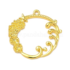 Ocean Theme Alloy Open Back Bezel Pendants&nbsp;PALLOY-F321-03G
