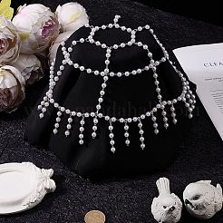 Plastic Pearl Mesh Headbands&nbsp;OHAR-WH20007-07S